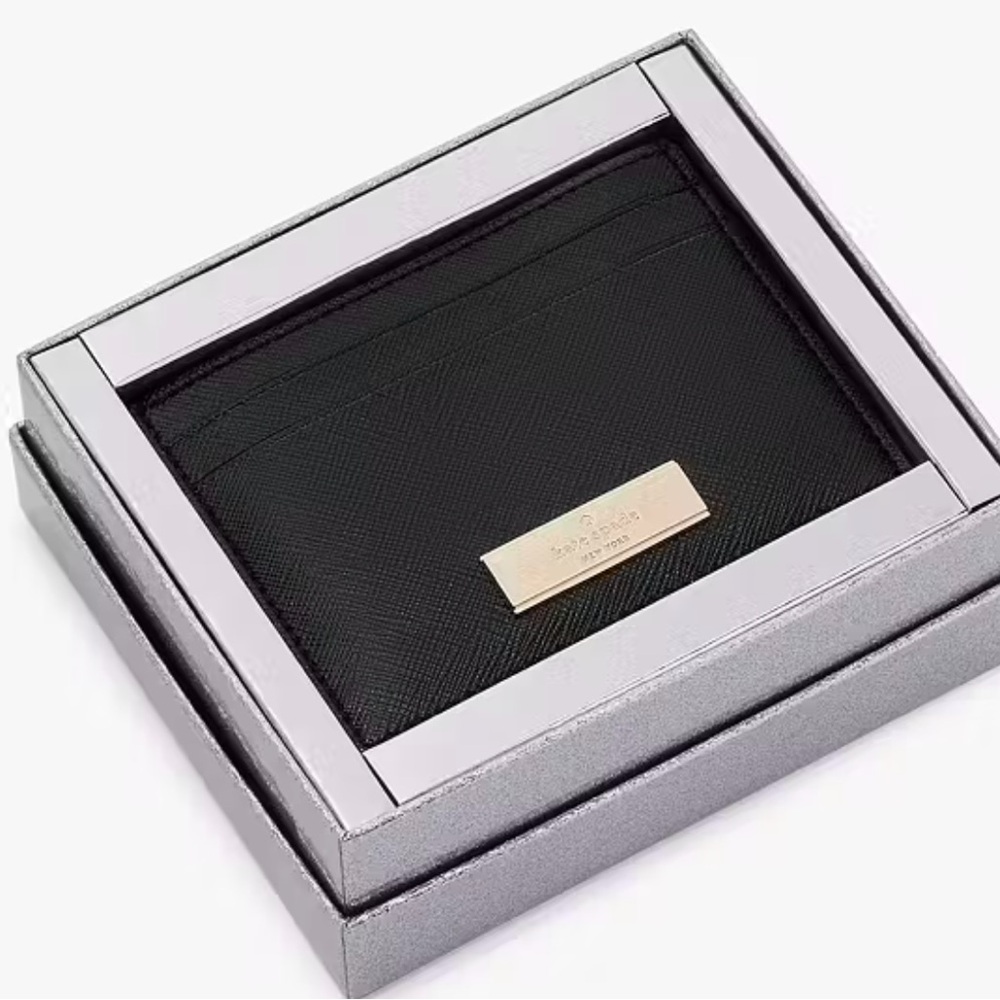 NWT Kate Spade Kenzie Boxed Small Cardholder in Black